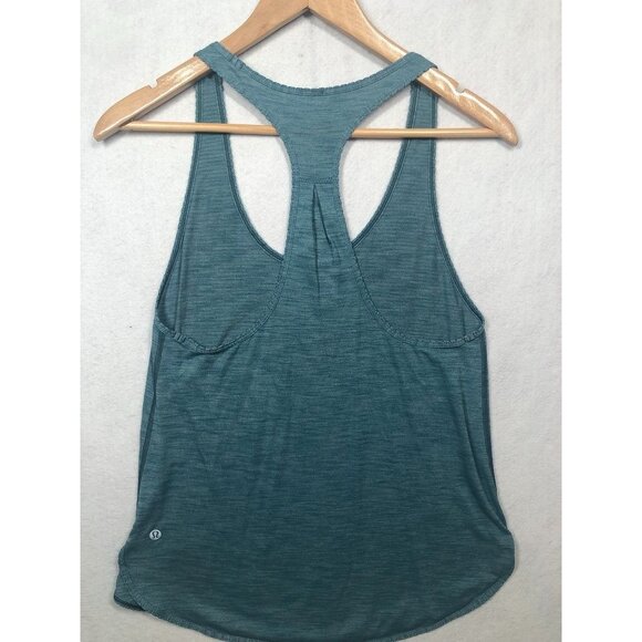 Lululemon 105 F Singlet Tank Top Heathered Desert Teal Green Women's Size 6 - Picture 4 of 7